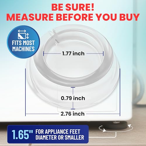 Anti Vibration Pads for Washing Machine – 4 Pack Silicone Washer Anti Vibration Pads Stabilizer Feet, Fits Round Feet up to 1.65”, Shock & Noise Reduction Washing Machine Pads