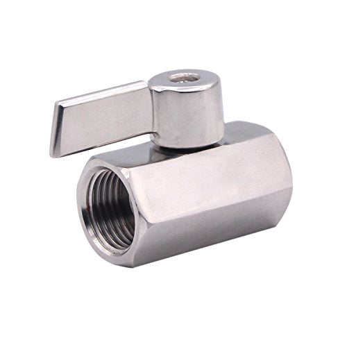 DERNORD Stainless Steel Mini Ball Valve NPT Thread Female (1/2" Female&Female) - size: 1/2 Inch, style: Pack of 1