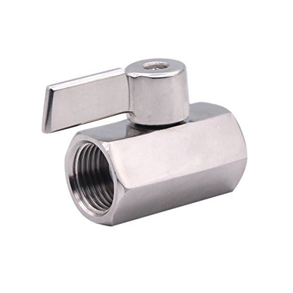 DERNORD Stainless Steel Mini Ball Valve NPT Thread Female (1/2" Female&Female) - size: 1/2 Inch, style: Pack of 1