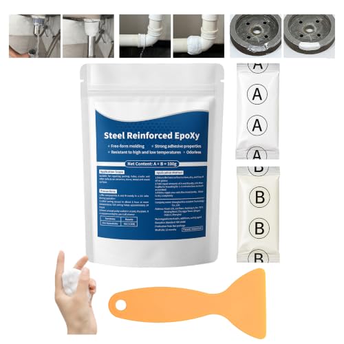 XIRUJNFD Strong Clay Iron Adhesive 3.5 oz/100g, Steel Reinforced Epoxy Putty, High-Strength Multi-Purpose Repair Clay, Waterproof & Heat Resistant for Plastic Metal Ceramic Wood Tile Glass (1 Pc) - color: 1 Pc