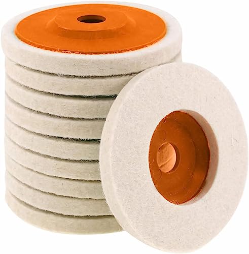 10 Pcs 4.5 Inch Wool Felt Polishing Wheel Disc,Wool Polishing Wheel Disc for 7/8Inch Arbor Angle Grinder, for Metal Aluminum,Stainless Steel, Chrome, Jewelry, Wood, Plastic, Ceramic, Glass - style: 10pcs 4.5"