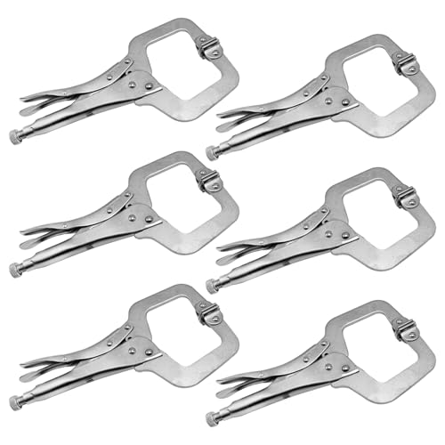 6 Pack 6 Inch C-Clamp Locking with Swivel Pads Heavy Duty Pliers Welding Clamps Clamps Heavy Duty for Craftsmen Home Workshop