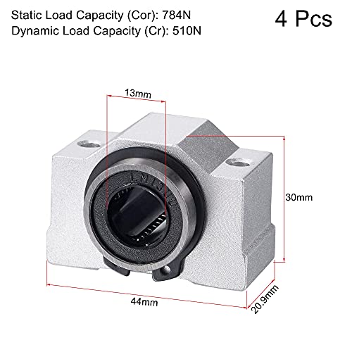 uxcell SCV13UU Linear Ball Bearing Slide Block Units, 13mm Bore Diameter 4pcs - size: 13mm