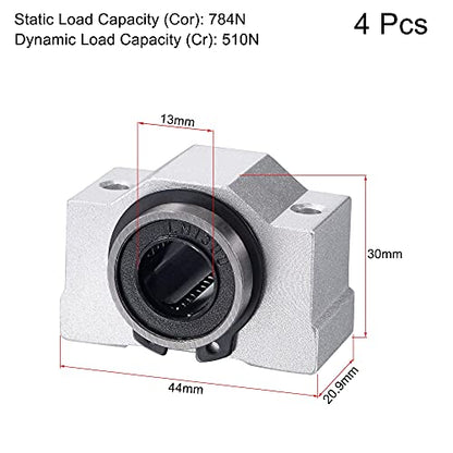 uxcell SCV13UU Linear Ball Bearing Slide Block Units, 13mm Bore Diameter 4pcs - size: 13mm