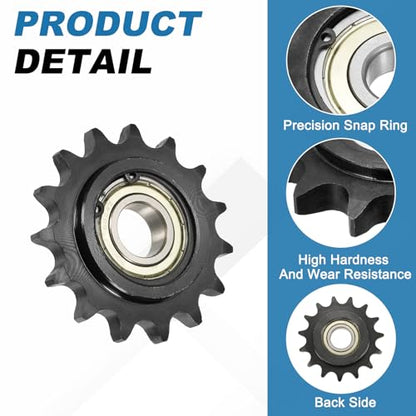 uxcell #50 Roller Chain Idler Sprocket, 20mm Bore 5/8" Pitch 15 Tooth - size: 20mm Bore 5/8" Pitch 15 Tooth
