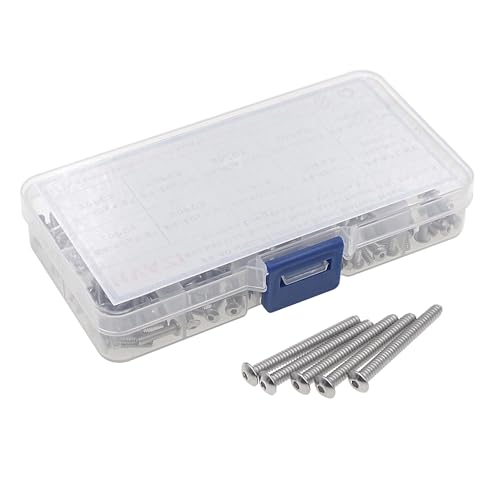 260PCS #4-40 UNC 304 SS Button-Head Socket Cap Screws & Hex Nuts Kit - size: #4-40 UNC