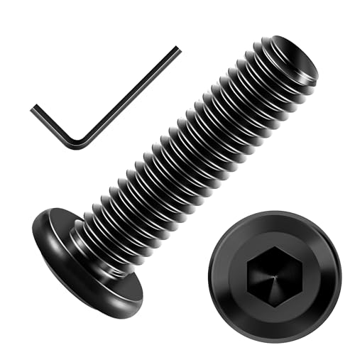 Mywish M5 x 20mm 20Pcs Flat Head Hex Socket Cap Screws Bolts, 304 Stainless Steel Furniture Bolts Full Thread & Hex Spanner, Black Zinc - color: Black-M5, size: 20mm