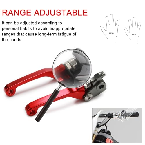 Motorcycle Brake Clutch Lever Pivot Levers Set Adjustable CNC for CRF250R CRF450R 2007-2025 CRF250RX 2019-2025 CRF450RX 2017-2023 CRF450RWE Dirt Bike Red - color: Red