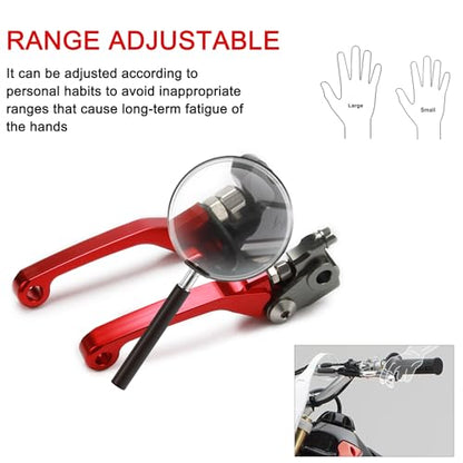 Motorcycle Brake Clutch Lever Pivot Levers Set Adjustable CNC for CRF250R CRF450R 2007-2025 CRF250RX 2019-2025 CRF450RX 2017-2023 CRF450RWE Dirt Bike Red - color: Red