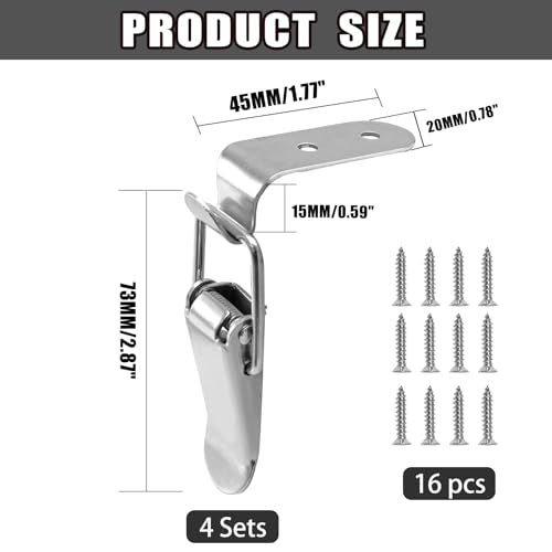 Zorfeter 90 Degree Latch, Pack of 4, with Screws
