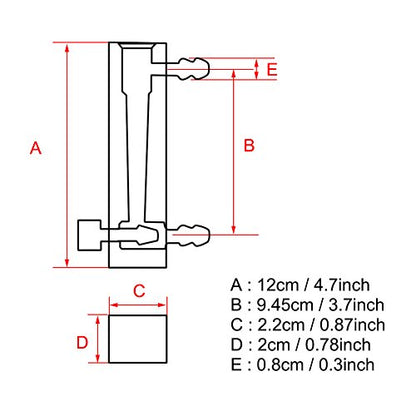 Flowmeter 2-20LPM Acrylic Air Gas Flowmeter with Control Valve for Measuring Controlling Gas