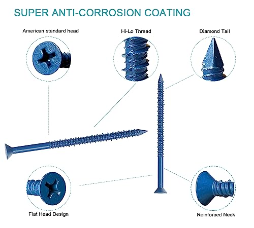 3/16 x 3-1/4" Flat Head Concrete Screw Anchor, for Anchoring to Masonry, Block or Brick (100Pcs) - size: 3/16 x 3-1/4", style: Flat Head