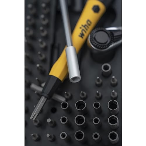 Wiha 75965 ESD Safe Master Technician Ratchet and MicroBits Set, 65 Piece
