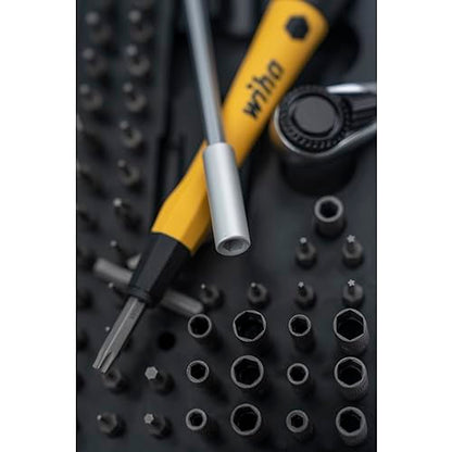 Wiha 75965 ESD Safe Master Technician Ratchet and MicroBits Set, 65 Piece