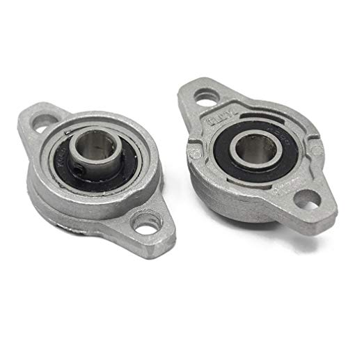 2PCs KFL001 (KFL12) ID12mm Mounted Flange Block Bearings Self-aligning Zinc Aluminum Alloy Support for Diameter 12mm Linear Motion Shaft Rod - size: 2pcs KFL001(12mm)