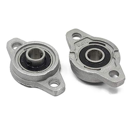 2PCs KFL001 (KFL12) ID12mm Mounted Flange Block Bearings Self-aligning Zinc Aluminum Alloy Support for Diameter 12mm Linear Motion Shaft Rod - size: 2pcs KFL001(12mm)