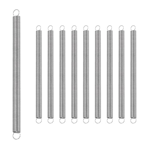 uxcell 10Pcs Stainless Steel Extension Spring Dual Hook 0.6mmWD,6x100mmODxL - size: 0.6mm Wire,6mmx100mm(ODxL)