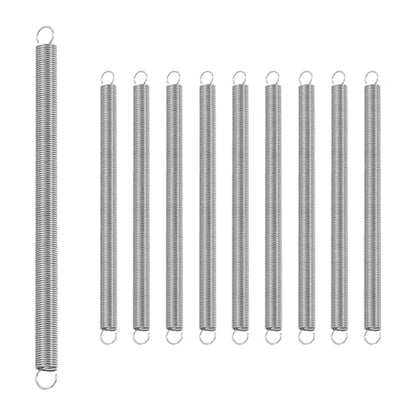 uxcell 10Pcs Stainless Steel Extension Spring Dual Hook 0.6mmWD,6x100mmODxL - size: 0.6mm Wire,6mmx100mm(ODxL)