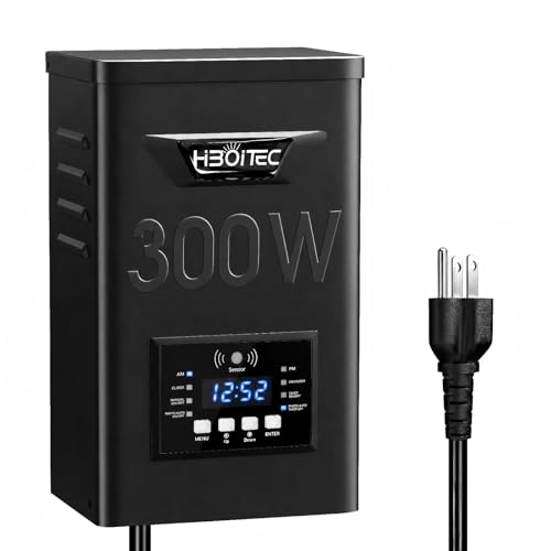 HIBOITEC 300W Low Voltage Transformer with Dusk to Dawn Photocell Timer - size: 300W