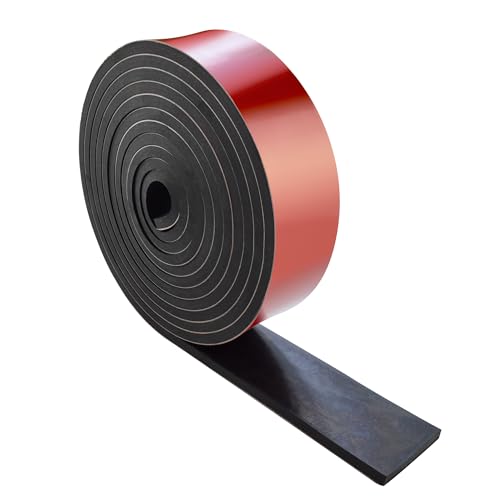 1/4 Inch Thick Neoprene Rubber Strips and Solid Rubber Rolls, Sheet for DIY Gasket, Warehouse, Pads, Seals, Weather Stripping, Flooring (2 Inch Wide, 12 Feet Long) with Adhesive Backing - size: 1/4" x 2" x 12', style: Adhesive Backing