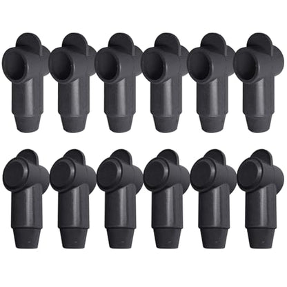Ampper Silicone 3/8" Stud Terminal Covers Boot Fit 1-3/0 Gauge, Black 12 Pc - color: Black, size: 3/8" Stud L