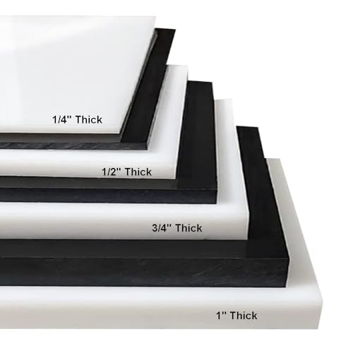 High-Density Polyethylene (HDPE) Plastic Sheet 1/4" Thick 12" X 16"- Black HDPE Sheet,for Machining, Home Improvements, DIY Projects, Engineering,High-Density Polyethylene Plastic Block (Pack of 1) - color: Black, size: 12"x16"x1/4"