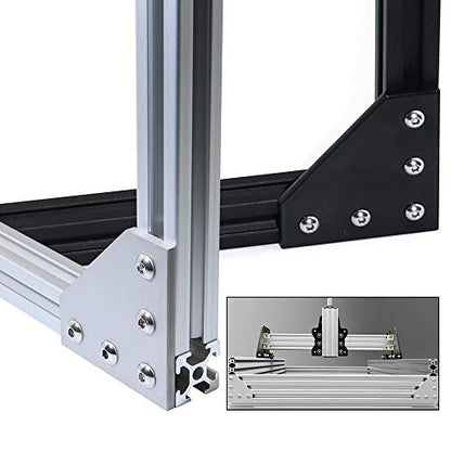 4pcs 3030 Series Aluminum Extrusion Connector Plate Set,Black L Shape 3030 Aluminum Profile Corner Bracket Joint Plate with 20pcs T Nuts and Screws,for T Slot Aluminum Extrusion Profile - style: 4Sets L Black with Screws