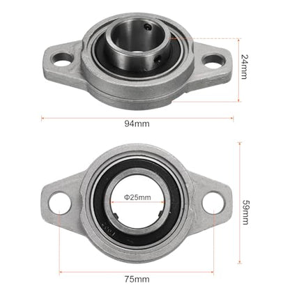 uxcell 4pcs KFL005 Flanged Pillow Block Bearings 25mm Bore, Zinc Alloy Self Aligning Flange Mounted Bearings - size: KFL005