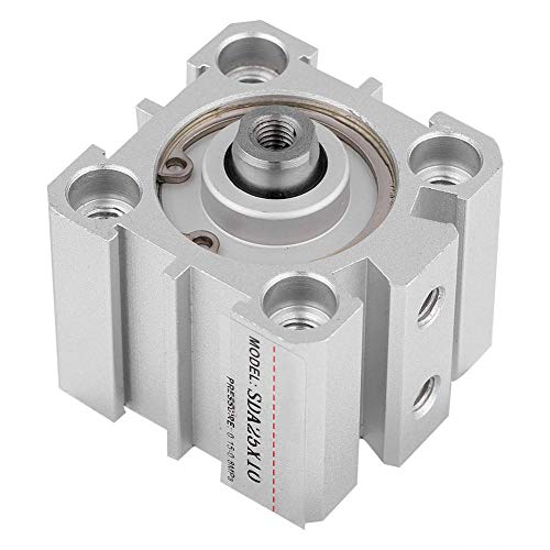 Pneumatic Air Cylinder SDA25 10, 25mm Bore 10mm Stroke Aluminum Double Acting Linear Actuator with ISO Mounting for Industrial Automation, Robotics and OEM Machinery