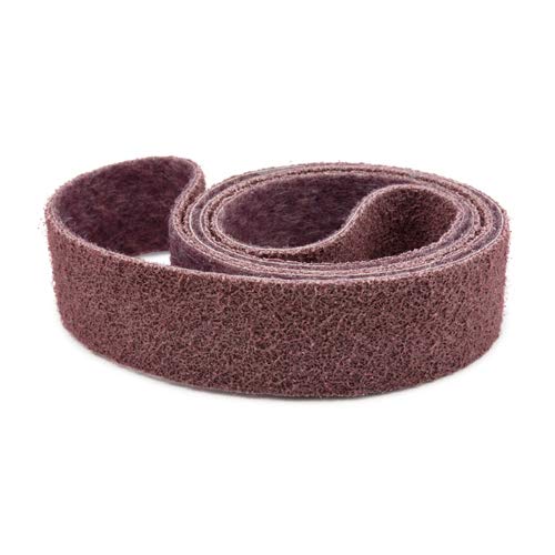 Red Label Abrasives 2 X 72 Inch Non Woven Surface Conditioning Sanding Belts for Knife Makers and Metal Fabricators - Maroon Medium Grit Sand Paper - 3 Pack - size: 2x72 Medium Grit - 3 Pk
