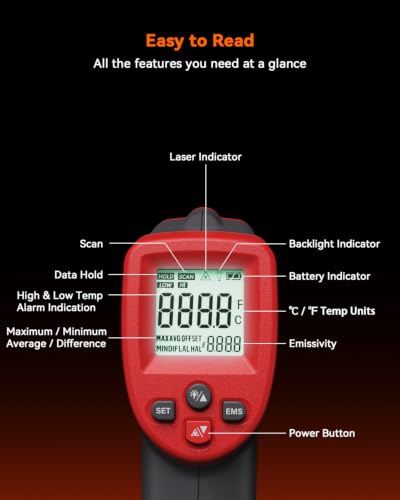 Wintact Infrared Thermometer Temperature Gun -58℉ to 1022℉