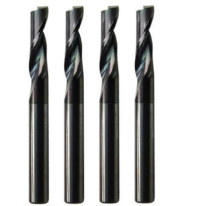 4Pcs 4mm Single Solid Carbide Spiral End Mill Upcut Engraving Cutters O-Flute Precision Desktop CNC Router Bits 3D Carving Milling Router Bit for PCB Aluminum Copper Brass Bronze Plates - size: 4mm Cutter Dia-8mm Lg.of Cut-4mm SHK, style: Aluminum Engravi
