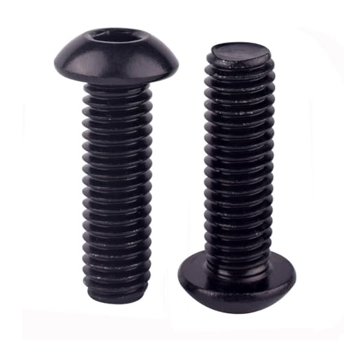 4-40 x 3/8" Button Head Socket Cap Bolts Screws (1/4" to 2" Available), 304 Stainless Steel 18-8, Black Exterior Finish, Allen Hex Drive, Fully Thread, 50Pcs - size: 4-40 x 3/8" (50 PCS)