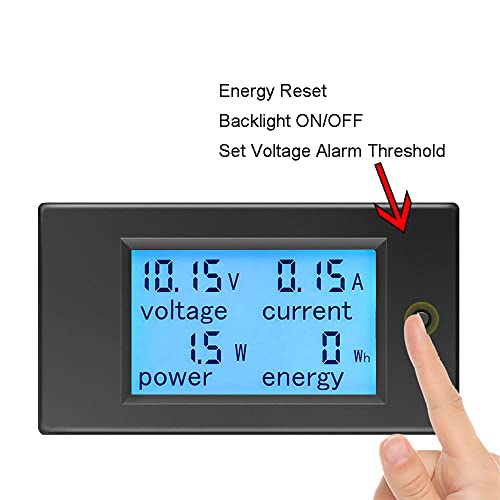 KETOTEK Amp Volt Watt Kwh Meter Tester Panel Digital 4 in 1 Ammeter Voltmeter Multimeter 12V DC 6.5-100V 20A, Voltage Current Power Energy Usage Monitor LCD Display Car Motorbike Solar - style: DC 20A Meter