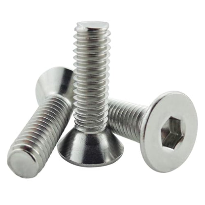 M6 x 20mm Flat Head Socket Cap Screws,Fajoeda 20Pcs M6 Countersunk Bolts 18-8 (304) Stainless Steel Hex Socket Cap Screws - size: 20PCS M6-1.0 x 20mm