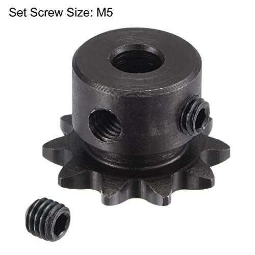 uxcell 10 Tooth Roller Sprocket B Type #25 Chain Single Strand 1/4" Pitch