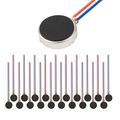 20PCS 10mmx3mm Mini Vibration Motors DC 3V 12000rpm Flat Coin Button-Type Micro DC Vibrating Motor for Mobile Cell Phone Pager Tablet Household Appliances
