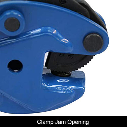 Vertical Plate Clamp, 1 Ton/2200lbs, 0.8" Jaw Opening, GS Certified - size: 2200 lbs
