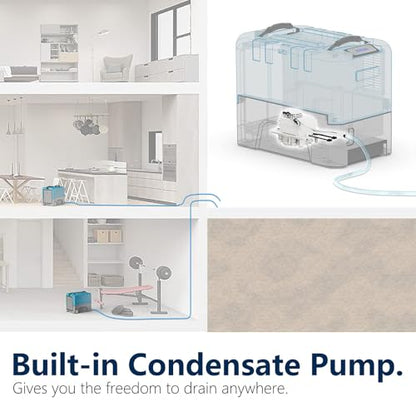 ALORAIR 180 PPD Commercial & Industrial Dehumidifier with Pump APP Cocntrol - color: Grey & Blue