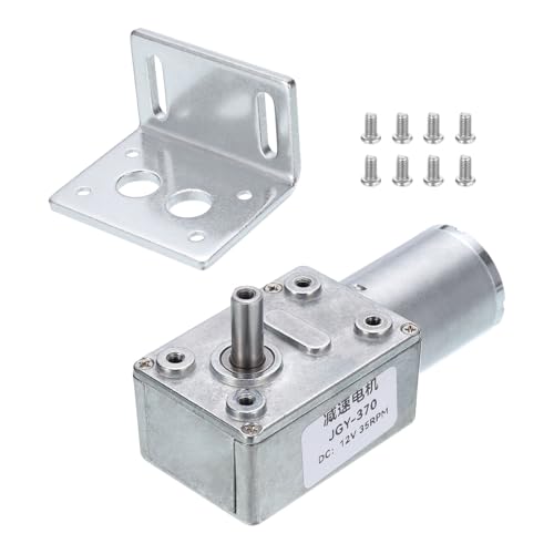 MECCANIXITY DC 12V High Torque Turbine Worm Geared Motor with 6mm Shaft 35RPM Geared Motor Gear Box Reduction Motor for Boat, Car, Fan, Home Appliance - style: 35 RPM