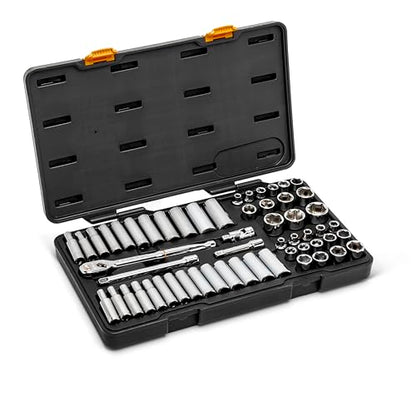 GEARWRENCH 56 Pc 3/8" Dr 6 Pt 120XP™ SAE/Metric Mechanics Tool Set | 80550P - size: 3/8", style: 56-piece kit