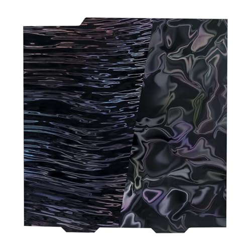 IdeaFormer-3D Smooth PER Build Plate for Bambu Lab A1 Mini,Double Sided Water Ripples+Wood Grain Flexible Spring Steel Print Bed 184x184mm for Bambu Lab A1 Mini 3D Printer - color: Water Ripples+Wood Grain PER