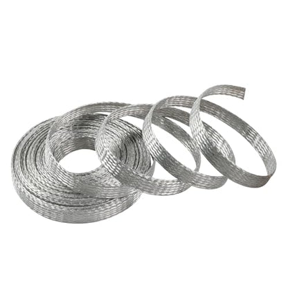Tinned Copper Grounding Strap Metal Braided Wire Shielding Wrap Cable Sleeve Prevention Mesh Electronic Interfernce Screening 3/16" ID (5/16 inch - 18ft) - size: 5/16 inch - 18ft