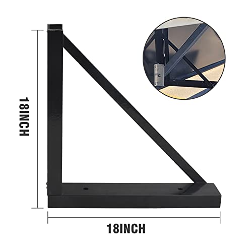 2 PCS 18 x 18 Inch Black Welded Structural Steel Mounting Brackets - size: 18"x18" Welded-2PCS