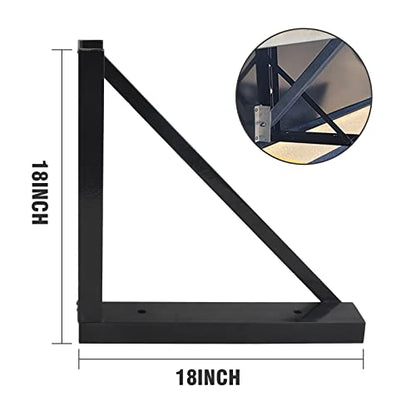2 PCS 18 x 18 Inch Black Welded Structural Steel Mounting Brackets - size: 18"x18" Welded-2PCS