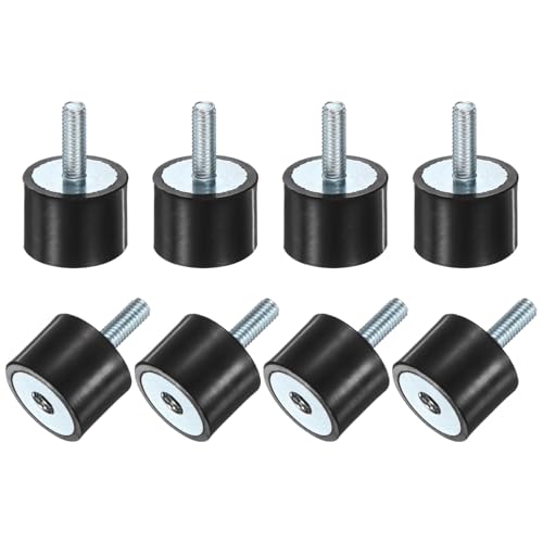 M METERXITY 8-Pack Rubber Mounts D20mmxH15mm Male/Female Vibration Isolators Cylindrical Shock Absorber W M5 x 15mm Studs for Air Compressor/Car/Pump/Boat/Garage Motor/Bobbins Rubber Isolators - size: M5 x 15mm, 20mm x 15mm