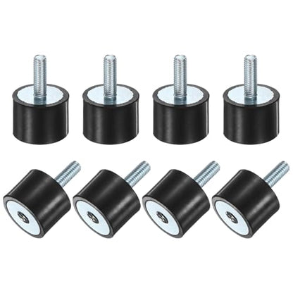 M METERXITY 8-Pack Rubber Mounts D20mmxH15mm Male/Female Vibration Isolators Cylindrical Shock Absorber W M5 x 15mm Studs for Air Compressor/Car/Pump/Boat/Garage Motor/Bobbins Rubber Isolators - size: M5 x 15mm, 20mm x 15mm