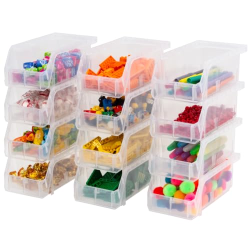 ReadySpace Small Stackable Plastic Storage Bins, 12-Pack, Clear - color: Clear, size: Small, 12-Pack