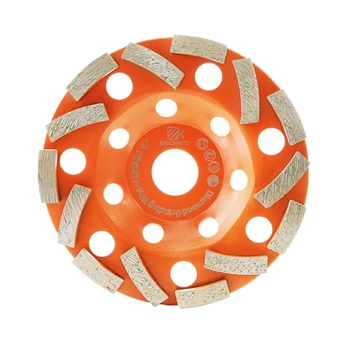 Diamond Grinding Wheels 5 inch - BRSCHNITT Diamond Wheel Cup for Grinding/Polishing/Cleaning Surface Concrete,Granite,Marble,Masonry Brick,Cement,Stone Aobor 7/8"-5/8". - size: 5"(125mm)Single row