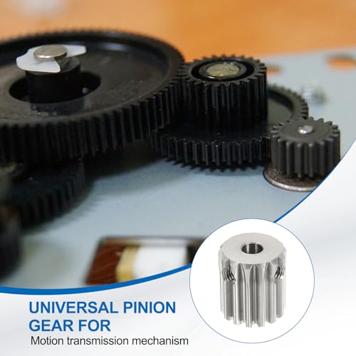 uxcell 2Pcs 1 Mod 14T Spur Gear 5mm Bore, 304 Stainless Steel Pinion Gear - size: 1 Mod 14T, 5mm